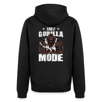 gorilla mode beast gym fitness - Veste à capuche bio Premium Unisexe - noir - Dos - Nico (187cm)
