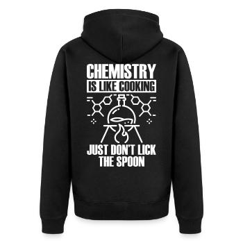 Chimie chimiste Laboratoire de chimie chimiste - Veste à capuche bio Premium Unisexe - noir - Dos - Nico (187cm)