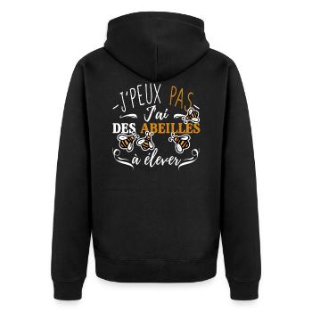 J'peux pas j'ai des abeilles à élever - Veste à capuche bio Premium Unisexe - noir - Dos - Nico (187cm)