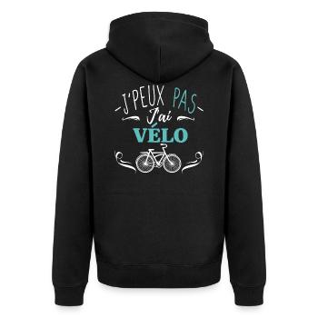 J'peux pas j'ai vélo - Veste à capuche bio Premium Unisexe - noir - Dos - Nico (187cm)