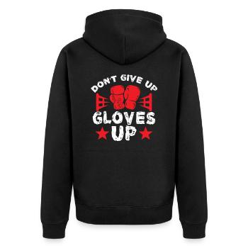 boxing gloves - Unisex Premium Organic Zip Hoodie - black - Back - Nico (187cm)