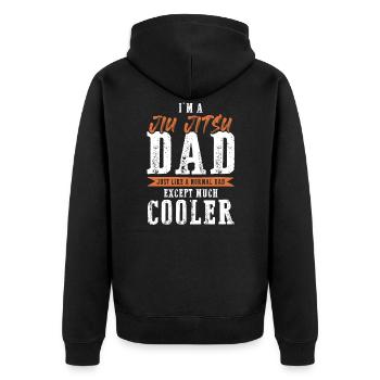 dad papa jiu jitsu - Veste à capuche bio Premium Unisexe - noir - Dos - Nico (187cm)
