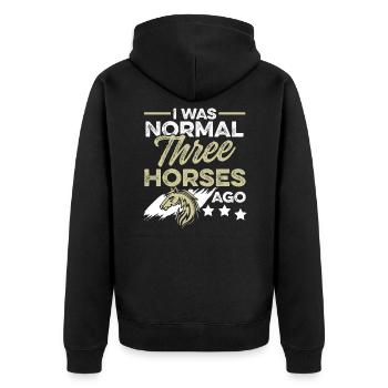 chevaux rigolo - Veste à capuche bio Premium Unisexe - noir - Dos - Nico (187cm)