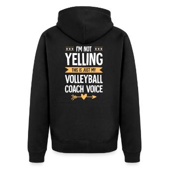 volleyball trainer - Unisex Premium Bio Zip Hoodie - Schwarz - Hinten - Nico (187cm)