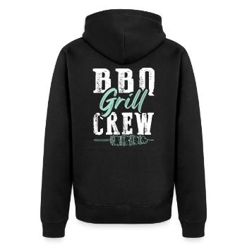 grillen bbq - Unisex Premium Bio Zip Hoodie - Schwarz - Hinten - Nico (187cm)