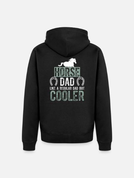 pferde dad papa - Unisex Premium Bio Zip Hoodie - Schwarz