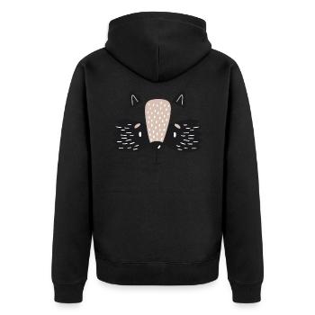Visages d’animaux mignons pour les enfants raton laveur - Veste à capuche bio Premium Unisexe - noir - Dos - Nico (187cm)