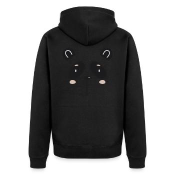 Cute Animal Faces for Kids Panda Gift - Unisex Premium Organic Zip Hoodie - black - Back - Nico (187cm)
