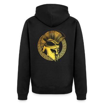 spartan casque or guerrier gladiator - Veste à capuche bio Premium Unisexe - noir - Dos - Nico (187cm)