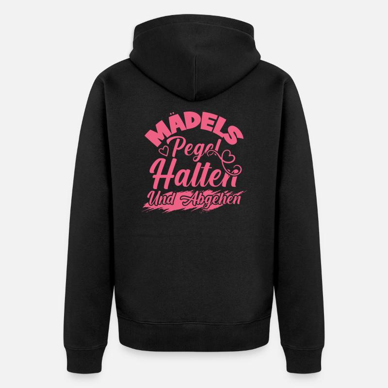 Mädels Pegel Halten - Unisex Premium Bio Zip Hoodie - Schwarz