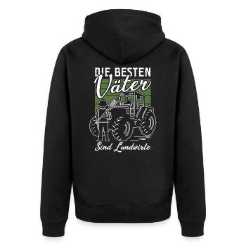 Landwirt Vater Bauer Papa Traktor Bauernhof - Unisex Premium Bio Zip Hoodie - Schwarz - Hinten - Nico (187cm)