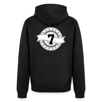 7 Nombre d’emblèmes - Veste à capuche bio Premium Unisexe - noir - Dos - Nico (187cm)