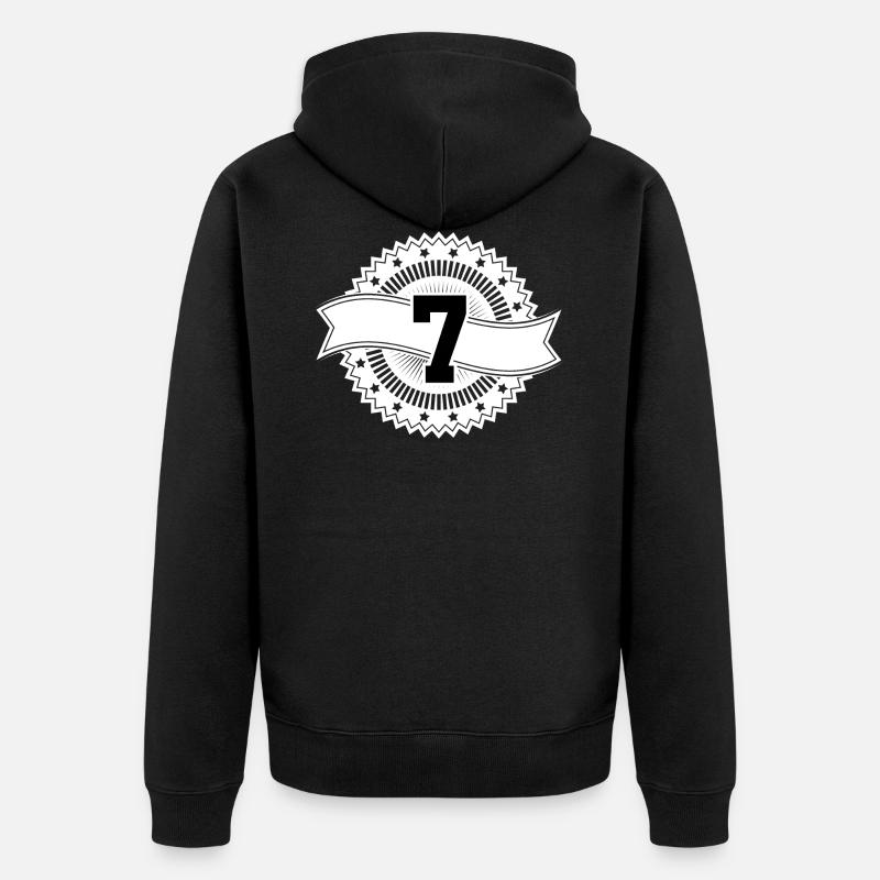 7 Nombre d’emblèmes - Veste à capuche bio Premium Unisexe - noir