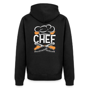 chef cuisiner - Veste à capuche bio Premium Unisexe - noir - Dos - Nico (187cm)