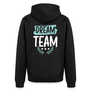 Dream Team - Veste à capuche bio Premium Unisexe - noir - Dos - Nico (187cm)
