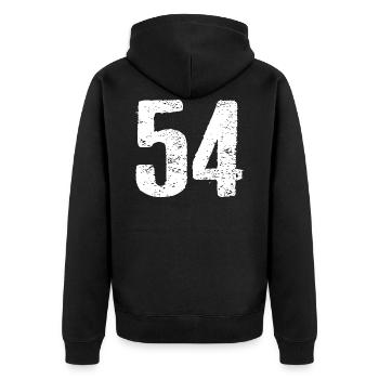 54 Nombre Vintage - Veste à capuche bio Premium Unisexe - noir - Dos - Nico (187cm)