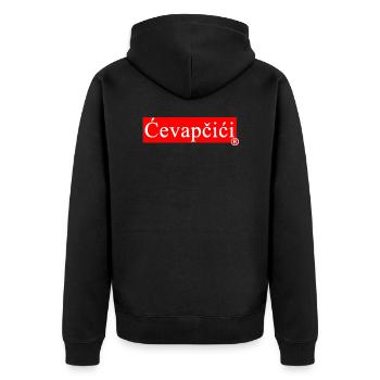 Cevapcici - Balkan Grill & Specialty - Cevape - Unisex Premium Organic Zip Hoodie - black - Back - Nico (187cm)