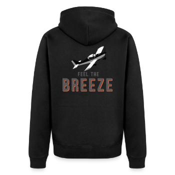 Ultralight pilot pilot "Feel the Breeze" - Unisex Premium Organic Zip Hoodie - black - Back - Nico (187cm)