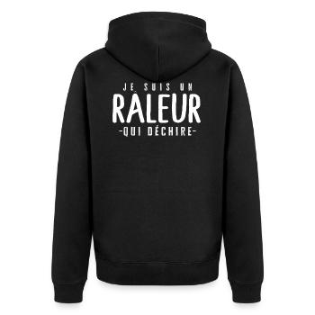 Râleur cadeau drôle râler ronchon humour - Veste à capuche bio Premium Unisexe - noir - Dos - Nico (187cm)