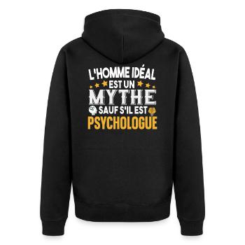 Psychologue Psychologie Métier Humour Cadeau - Veste à capuche bio Premium Unisexe - noir - Dos - Nico (187cm)