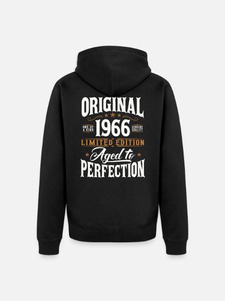 Jahrgang 1966 Original Vintage Geburtstag Geschenk - Premium økologisk unisex-hættejakke - sort