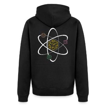 W20 Würfel Set Rollenspiel RPG - Unisex Premium Bio Zip Hoodie - Schwarz - Hinten - Nico (187cm)