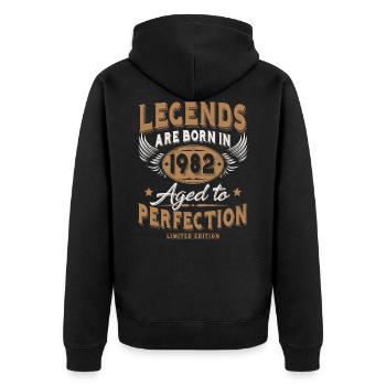 Né en 1982 Legends Cadeau d’anniversaire - Veste à capuche bio Premium Unisexe - noir - Dos - Nico (187cm)