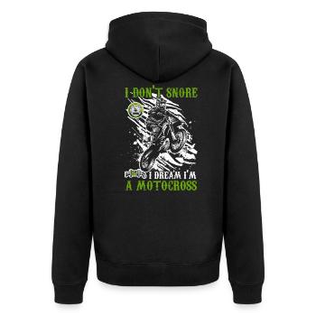 Je ne ronfle pas je rêve je suis un Motocross I Dirt Bike - Veste à capuche bio Premium Unisexe - noir - Dos - Nico (187cm)