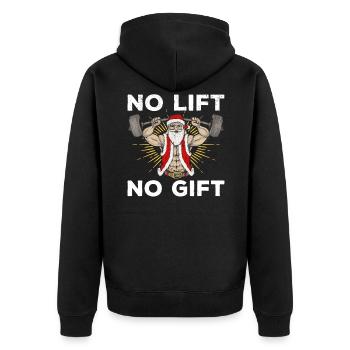 No Lift No Gift Bodybuilding Santa Claus Gym - Unisex Premium Organic Zip Hoodie - black - Back - Nico (187cm)
