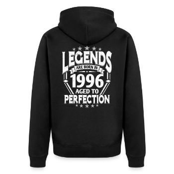 Né en 1996 Année de naissance Cadeau d’anniversaire - Veste à capuche bio Premium Unisexe - noir - Dos - Nico (187cm)