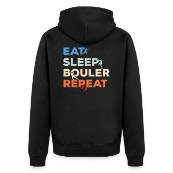 Manger Dormir Rocher Répéter Bloc Escalade de montagne - Veste à capuche bio Premium Unisexe - noir - Dos - Nico (187cm)