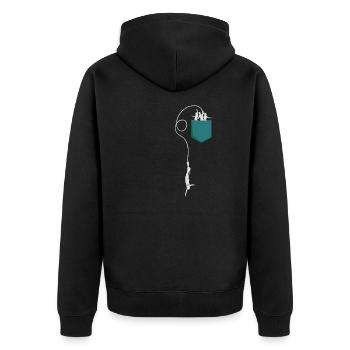 Bungee Jumping Breast Pocket - Bungee Jumpers - Unisex Premium Organic Zip Hoodie - black - Back - Nico (187cm)