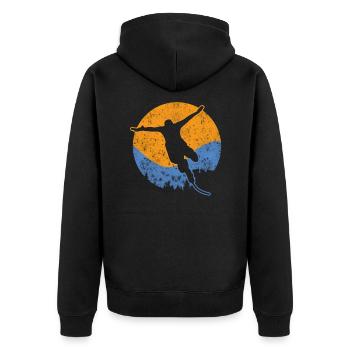 Bungee Jumping Bungee Jumpers Bungy Jumping - Unisex Premium Organic Zip Hoodie - black - Back - Nico (187cm)