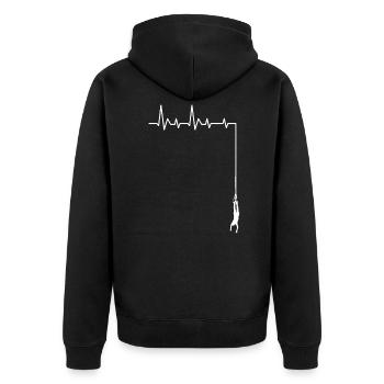 Bungee Jumping Heartbeat Bungee Jumpers - Unisex Premium Organic Zip Hoodie - black - Back - Nico (187cm)