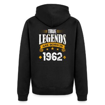 Légendes 60e anniversaire 1962 - Veste à capuche bio Premium Unisexe - noir - Dos - Nico (187cm)