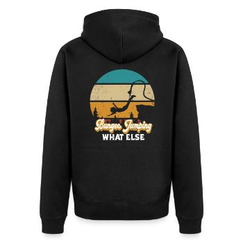 Retro Bungee Jumping What Else Bungee Jumpers - Unisex Premium Bio Zip Hoodie - Schwarz - Hinten - Nico (187cm)