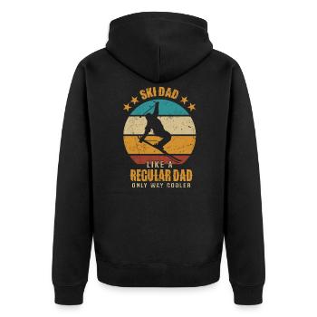 Skifahrer Papa Skifahren Ski Dad Skier Skiing - Unisex Premium Bio Zip Hoodie - Schwarz - Hinten - Nico (187cm)