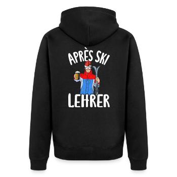 Après Ski Lehrer Skifahrer Après-ski Party Skiing - Unisex Premium Bio Zip Hoodie - Schwarz - Hinten - Nico (187cm)