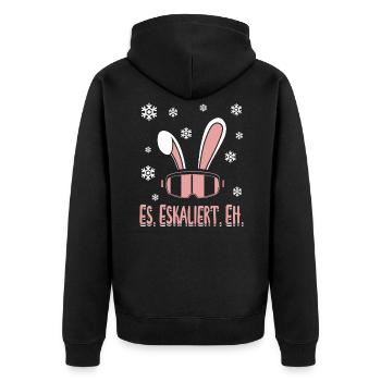 Skiers It Escalates Eh Party Skiing Skiing - Unisex Premium Organic Zip Hoodie - black - Back - Nico (187cm)