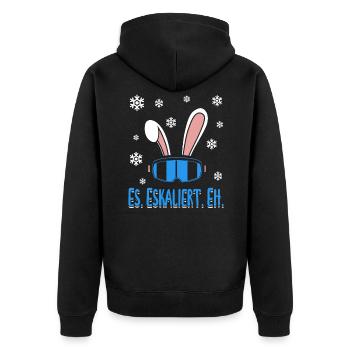 Skiers It Escalates Eh Party Skiing Skiing - Unisex Premium Organic Zip Hoodie - black - Back - Nico (187cm)