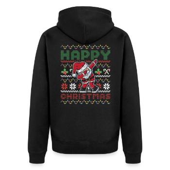 Happy Christmas Dabbing Santa Dab Dance Santa - Unisex Premium Bio Zip Hoodie - Schwarz - Hinten - Nico (187cm)