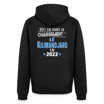 2022 Kilimandjaro Montagne Tanzanie Afrique - Veste à capuche bio Premium Unisexe - noir - Dos - Nico (187cm)