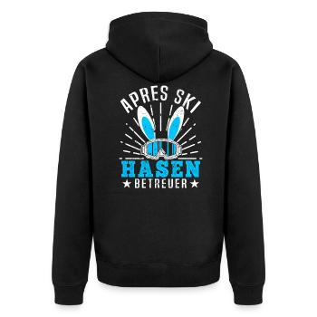 Après-ski Hasen Betreuer - Skifahrer Skiurlaub - Unisex Premium Bio Zip Hoodie - Schwarz - Hinten - Nico (187cm)