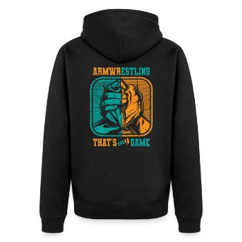 Armwrestling c’est mon jeu De Lutte d’Arts Martiaux - Veste à capuche bio Premium Unisexe - noir - Dos - Nico (187cm)