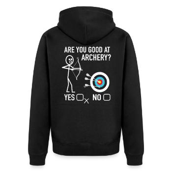 Archers De tir à l’arc Êtes-vous bon au tir à l’arc - Veste à capuche bio Premium Unisexe - noir - Dos - Nico (187cm)