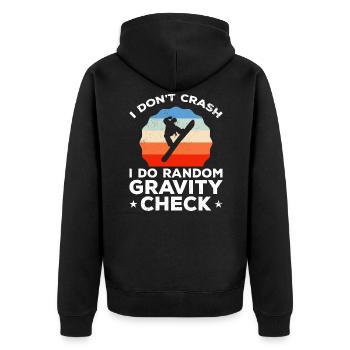 Random gravity checks Snowboarder Snowboarding - Unisex Premium Organic Zip Hoodie - black - Back - Nico (187cm)