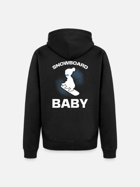 Snowboarding Snowboard Baby Kids Snowboarder - Unisex Premium Organic Zip Hoodie - black