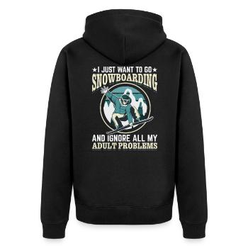 Snowboarding Snowboard Freestyle Snowboarder - Unisex Premium Organic Zip Hoodie - black - Back - Nico (187cm)