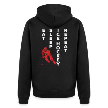 Eishockey Eat Sleep Hockey sur glace Répéter I Hockey sur glace - Veste à capuche bio Premium Unisexe - noir - Dos - Nico (187cm)