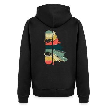 Freestyle Snowboarding Retro Snowboard Kiefer Baum - Unisex Premium Bio Zip Hoodie - Schwarz - Hinten - Nico (187cm)